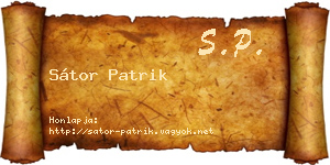 Sátor Patrik névjegykártya