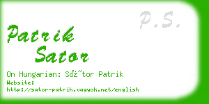 patrik sator business card